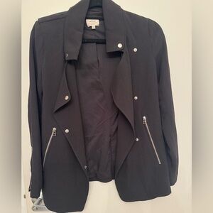 Aritzia x Wilfred, Moto Style Jacket, Color: Black w silver hardware, Size: xxxs